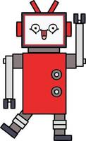 cute cartoon happy robot vector