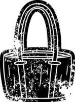 grunge icon drawing of a red big bag vector