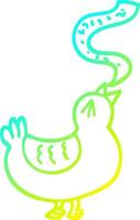 cold gradient line drawing cartoon song bird vector