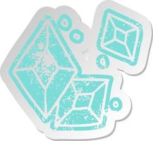 distressed old sticker of some ruby gems vector