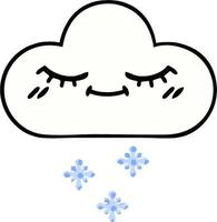 comic book style cartoon snow cloud vector