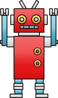 gradient shaded cartoon dancing robot vector