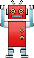 gradient shaded cartoon dancing robot vector