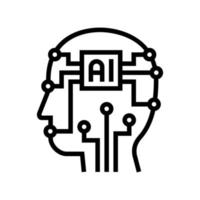 artificial intelligence technology line icon vector illustration