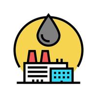 ilustración de vector de icono de color de fábrica de productos químicos industriales petroquímicos