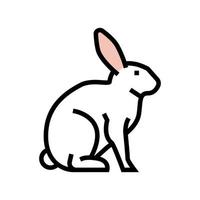 conejo mascota color icono vector ilustración