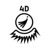 4d eyelashes line icon vector illustration