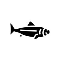pez océano glifo icono vector ilustración