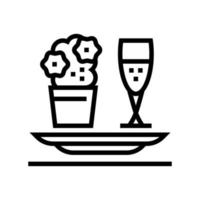 romantic dinner line icon vector illustration