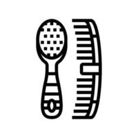 comb and brush accessories line icon vector illustration