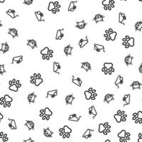 Funny Cat Animal Life Seamless Pattern Vector