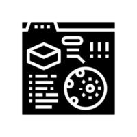 reading information of soil testing in internet glyph icon vector illustration