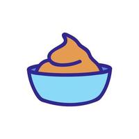 the yogurt in the bowl icon vector outline illustration