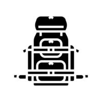 ilustración de vector de icono de glifo de paquete de campamento