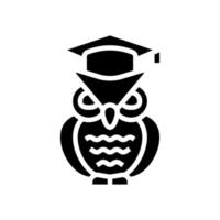 wisdom owl glyph icon vector illustration
