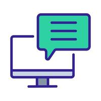 internet chat icon vector outline illustration