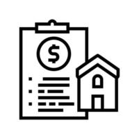 house buy contract line icon vector illustration