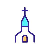 Church icon vector. Isolated contour symbol illustration vector