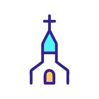 Church icon vector. Isolated contour symbol illustration vector