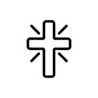 cross icon vector. Isolated contour symbol illustration vector