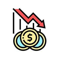 finance lost, poverty problem color icon vector illustration