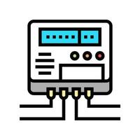 medidor eléctrico para monitorear la ilustración de vector de icono de color de ahorro de energía