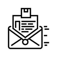 order sending in letter line icon vector illustration