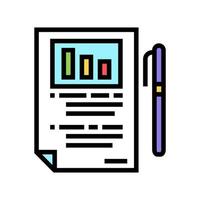 ilustración de vector de icono de color de informe comercial