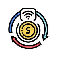 transaction contactless color icon vector illustration