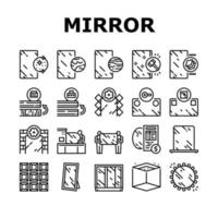 Mirror Installation Collection Icons Set Vector