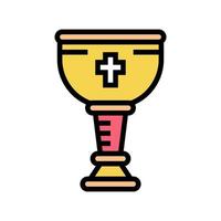 wine christianity cup color icon vector illustration