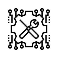 meachanical fix incident line icon vector illustration