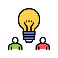 colleagues idea color icon vector illustration