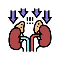 ilustración de vector de icono de color de endocrinología de insuficiencia suprarrenal