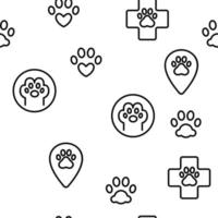 Paw Animal Vector Seamless Pattern