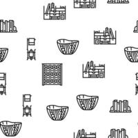 Home Decoration And Furniture Vector Seamless Pattern
