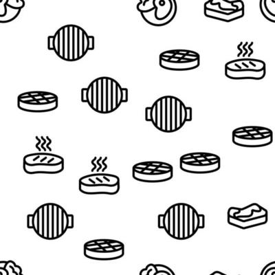 Meat Steak Vector Seamless Pattern