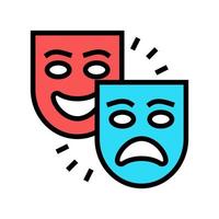 teatro tragedia y comedia color icono vector ilustración