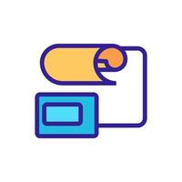 mechanical blood pressure monitor with report icon vector outline illustration