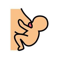 alimentación del bebé a petición color icono vector ilustración