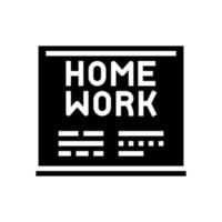 homework on blackboard glyph icon vector illustration