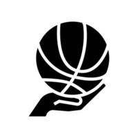 jugando baloncesto glifo icono vector ilustración