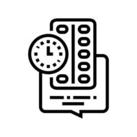 remind to take pills homecare service line icon vector illustration