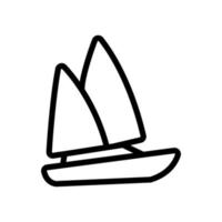 Modern yacht icon vector. Isolated contour symbol illustration vector