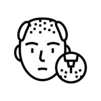 baldness disease line icon vector illustration