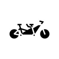 tandem bike bicycle for couple glyph icon vector illustration