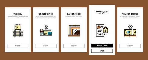 Timber Frame House Onboarding Icons Set Vector