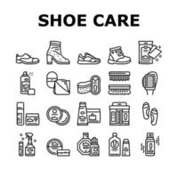 Shoe Care Accessories Collection Icons Set Vector