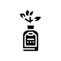 ilustración de vector de icono de glifo de botella de medicamentos de fitoterapia de plantas naturales