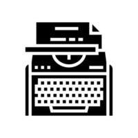 máquina de escribir equipo glifo icono vector ilustración